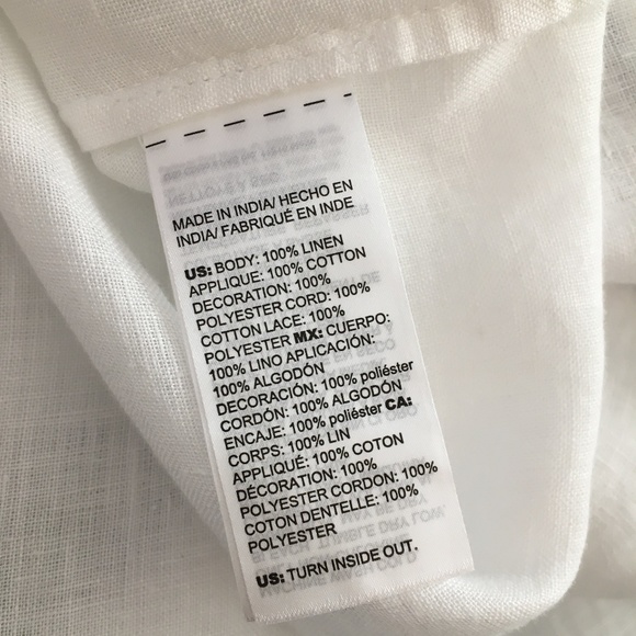 CHICO’S Appliqued Linen Tunic White & Blue Embroidered ~ Size 3 X-Large 16 - Picture 11 of 14